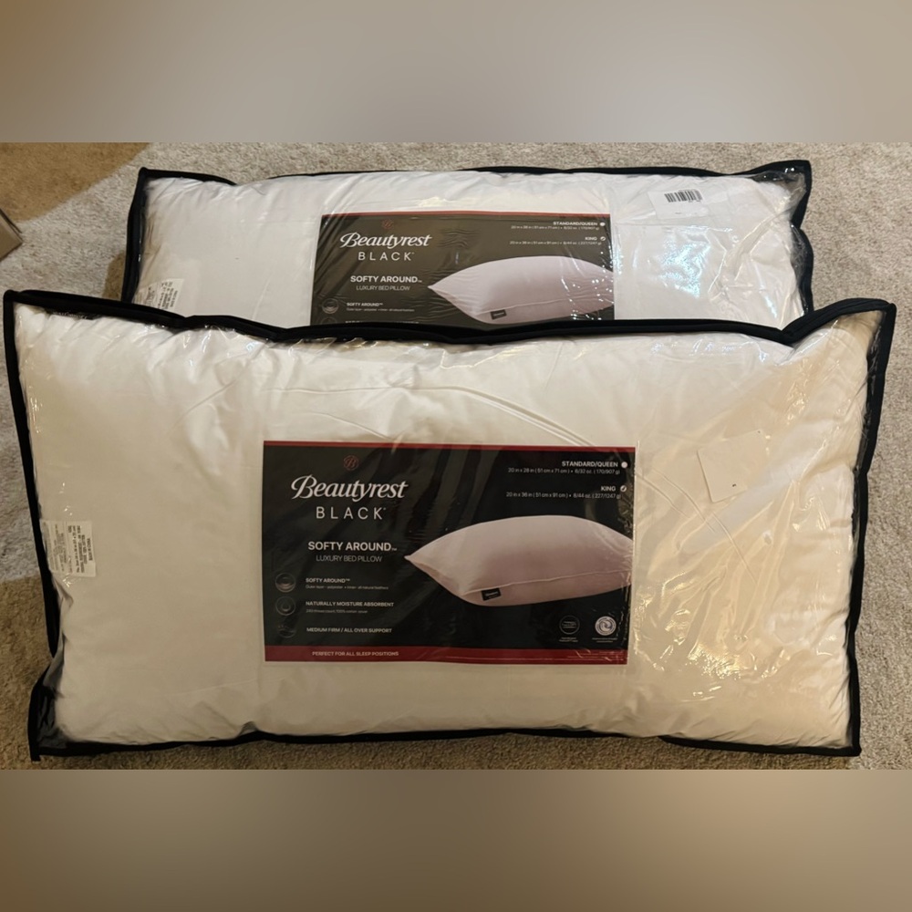 🎉LAST CHANCE🎉2PC BEAUTYREST BLACK‎ Luxurious Down And Feather Blend Pillows